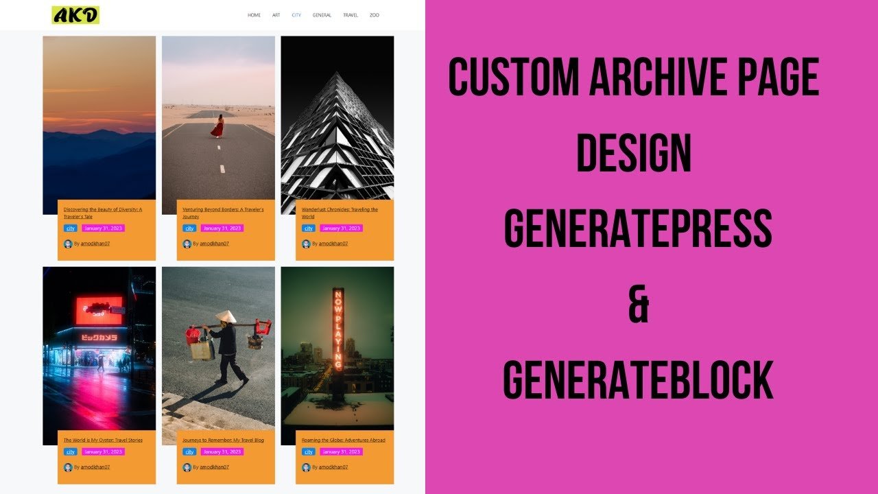 How to create custom archive page design with GeneratePress & GenerateBlocks | tutorial 2024